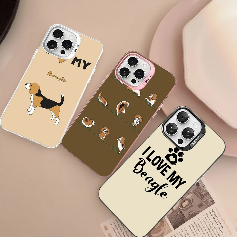 Milujem svoje beagle psie puzdro pre iPhone 16 15 14 13 12 11 Pro Max x xr xsmax 8 7 plus matný nárazový odolný zadný kryt