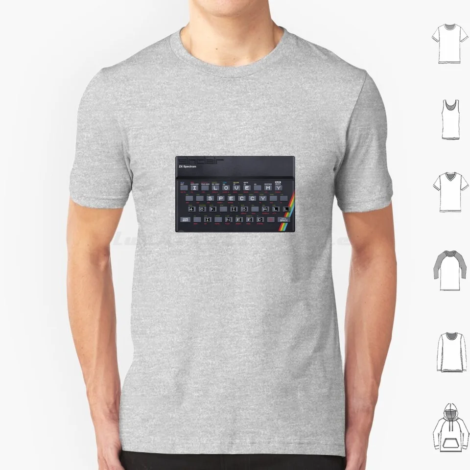 Milujem svoje speccy-48k je všetko, čo potrebujem (na klasickej gumovej klávesnici) ZX spektrum počítač T košeľa bavlnená muži ženy DIY tlač zx