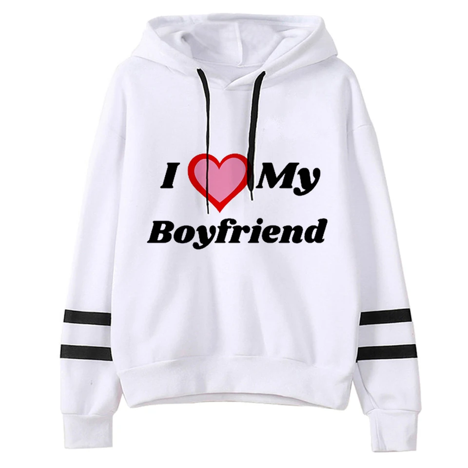 Milujem svoju priateľku priateľku mikiny Ženy Harajuku fleece pullover oblečenie ženské s dlhým rukávom Top kapucňa