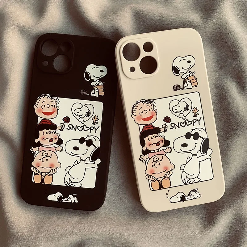 Milujeme Snoopy Family Cute Kawaii Telefón puzdro pre iPhone 15 14 13 12 11 Pro Max xr xs max 7 plus Y2K Creatoon Cover Cover