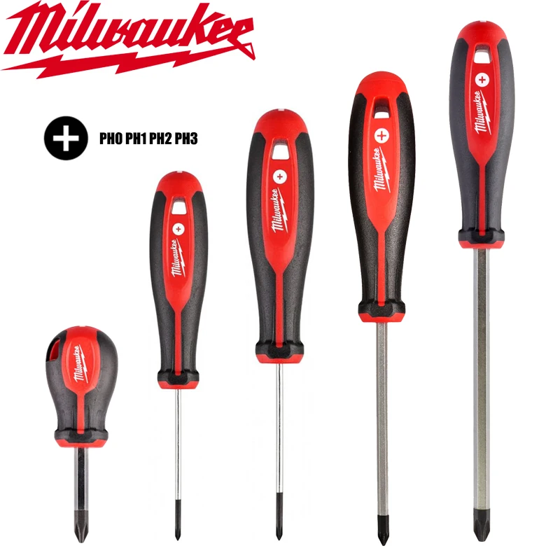 Milwaukee Tri-Lobe Screwdriver Trojdozemské lepiace rukoväť kríž PH0/PH1/PH2/PH3 4932471785 4932471788 4932471789 Ručné náradie