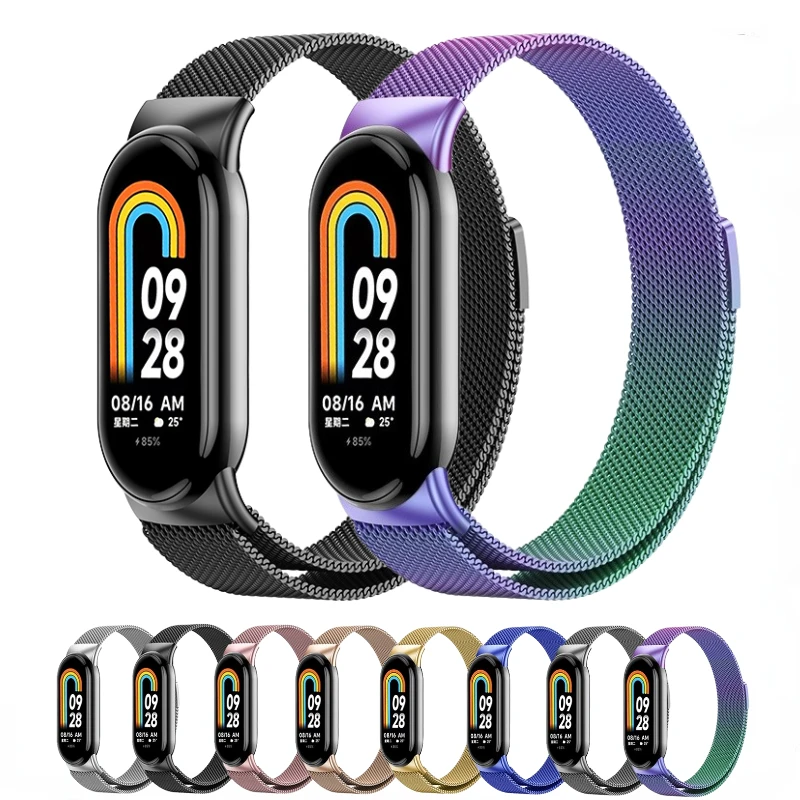 Miláno popruh pre Xiaomi Mi Band 9 remienok Miband 8 NFC Pohodlný náramok Magnetic Correa Miband 8 náramkových príslušenstiev