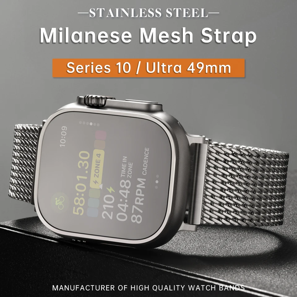 Miláno sieťové remienok pre Apple Watch Series 10 Ultra 49 mm 46 mm 42 mm 45 mm 44 mm 316l z nehrdzavejúcej ocele Apple Watch Bands