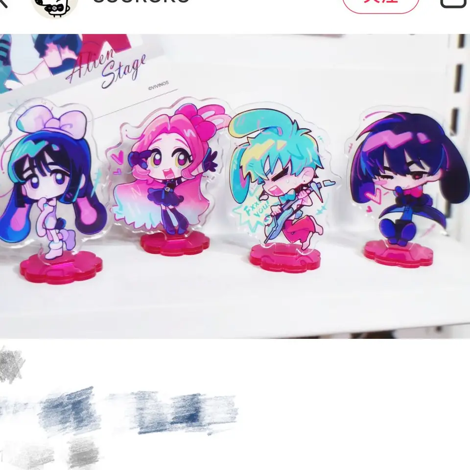 Mimozemské pódium stojace anime kľúče kľúča Ivan Mizi Luka Men Kľúčový reťazec pre ženy karikatúra módna postava Akryl Keyring Darček prívesok