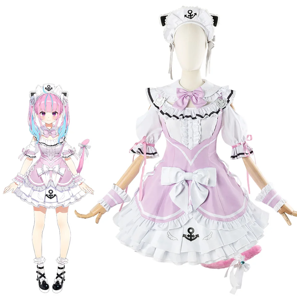 Minato Aqua Cosplay kostým Vtuber 2024 Nová ružová slúžka Sailor Nurse Dress Outfit Hololive Holo Vtuber Halloween Vianoce