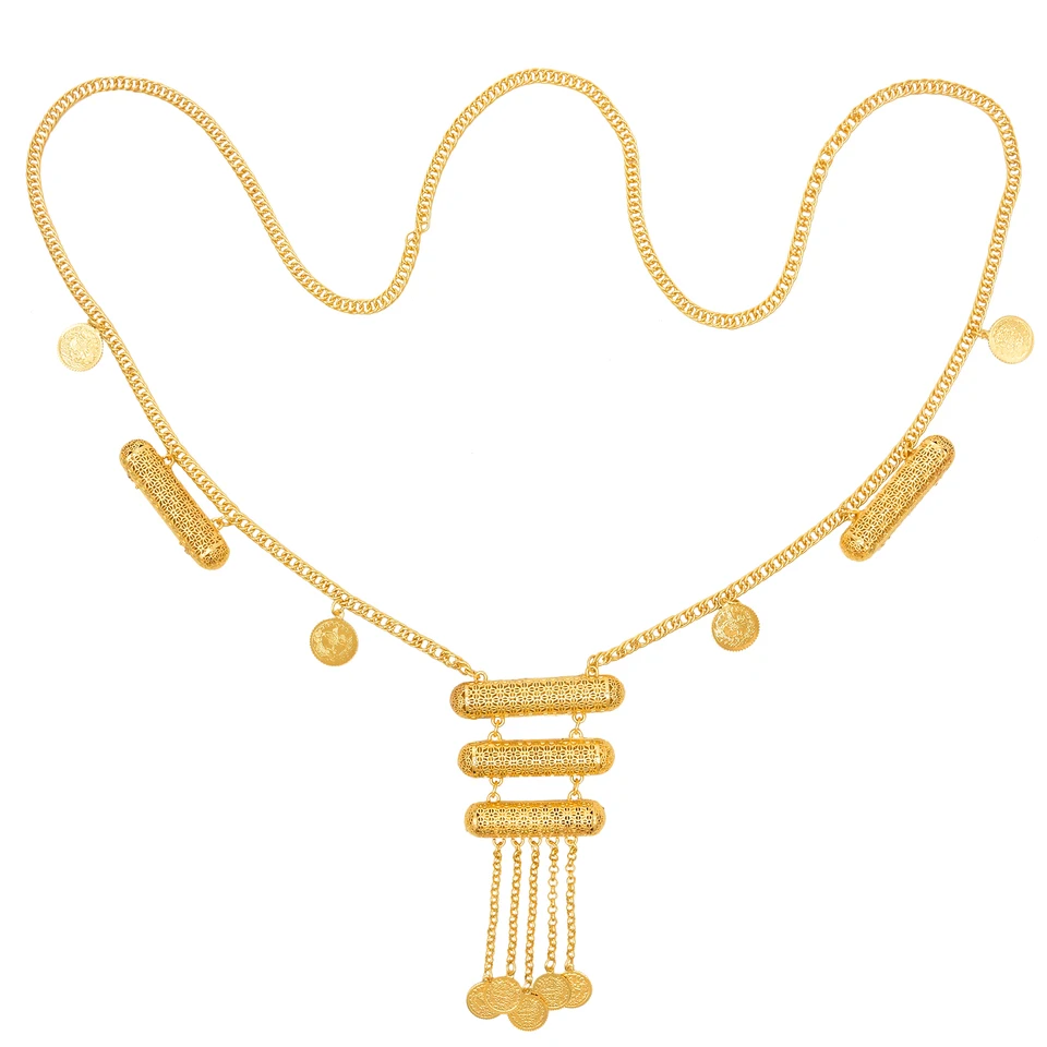 Mince Tassel Women Ramery Chains Arabské zlaté duté vyrezávané vyrezávané vyrezávané kúzla šperkov