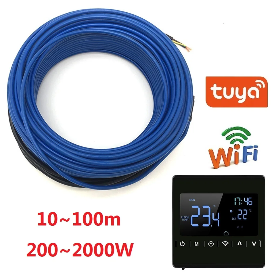 Minco Heat 10 ~ 100 m infračervený vykurovací drôt 220V 200W ~ 2000 W vykurovací kábel s inteligentným wifi termostatom