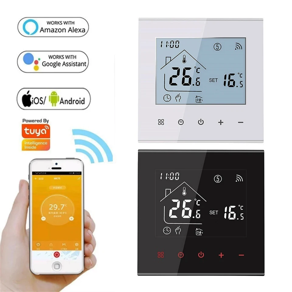MINCO HEAT M4A Teplo podlahové termostat tuya wifi 3a 16a elektrický/plynový kotol/teplota ohrevu vody 1pc