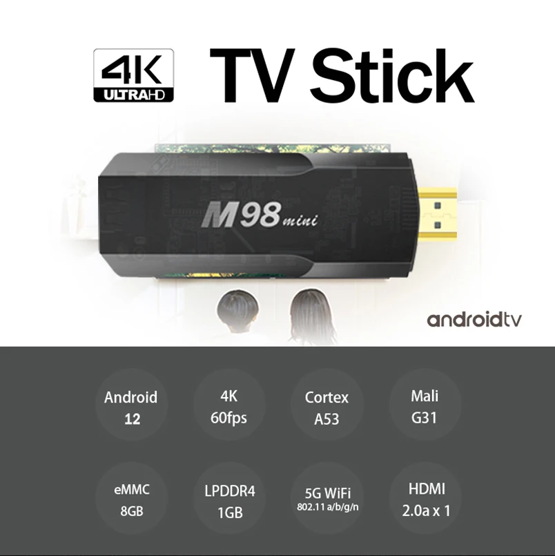 MINE MINI V400 TV Box TV TV Android 12 Stick H313 Najnovší systém 2.4G/5GWIFI 4K 60 FPS HIGHT IPTV TV TV TV