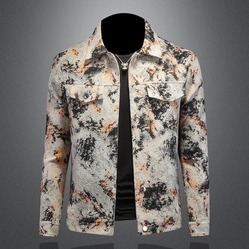 Minglu Spring Autumn Odpúšťajte golierové pánske bundy Vysoko kvalitné jednotlivé náklonné príležitostné kabáty módne muža na okuliare 5xl