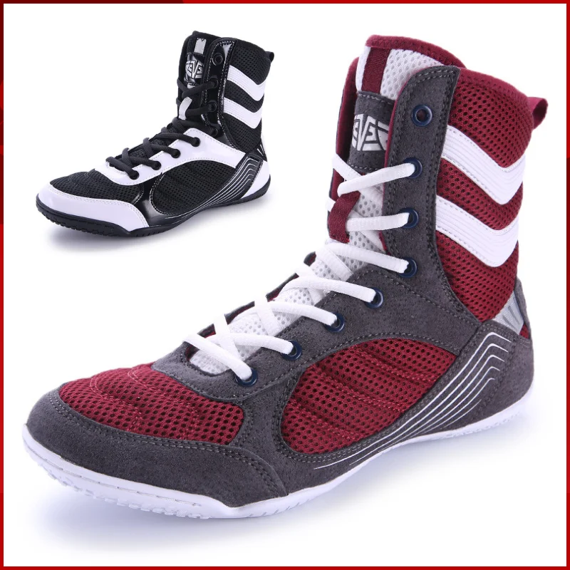 Mingsibo High Top Pro Unisex Boxing Booting Super priedušné nekĺzavé bojové zápasové topánky členok strážca squat športové topánky