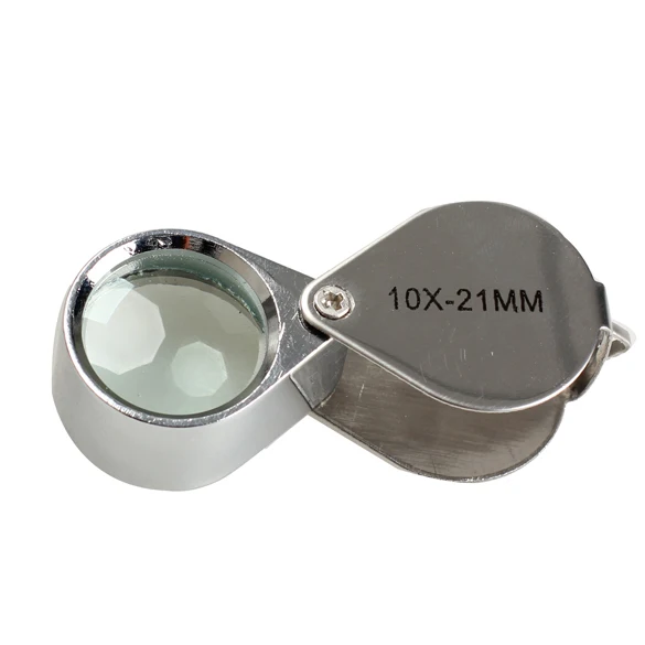 Mini 10 x 21 mm kovové magnifiner skladacie kĺzavé židovské lup