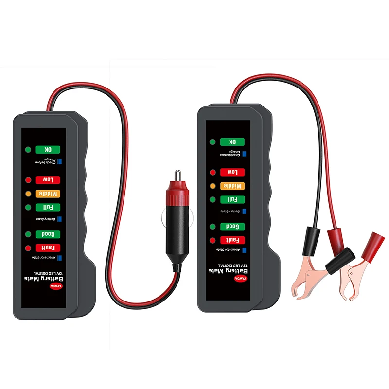 MINI 12V Tester Tester Digitálny alternátor Tester 6 LED svetlá zobrazujú diagnostický nástroj Automatické analyzátor batérií