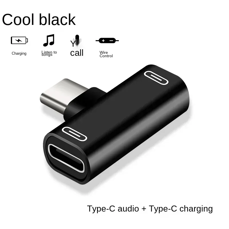 Mini 2 v 1 typu C až 3,5 mm slúchadlá podpora adaptéra pre slúchadlá Xiaomi Huawei Neuplatňuje
