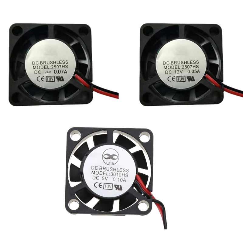 Mini 25 mm ventilátor DC5V/12V/24V Hydraulický ložový kefový bezohľadný chladič 2507