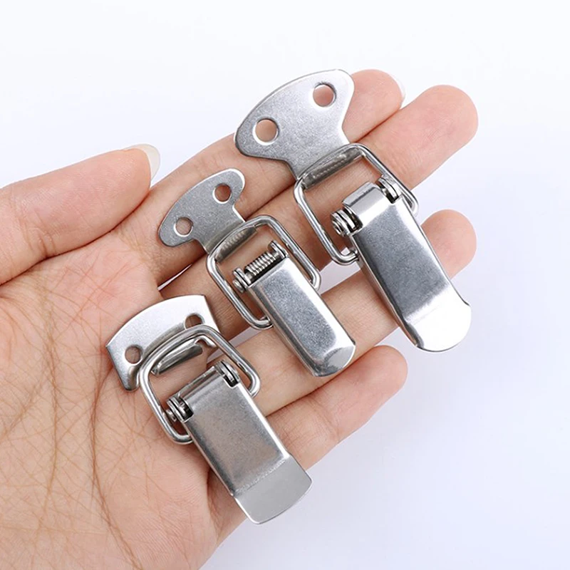 Mini 2ks/šarža z nehrdzavejúcej oceľovej skrinky na skrinku pružina naložená západka Catch Tanggle Clamp Hasp zámok pre hrudný box darčekový kufr