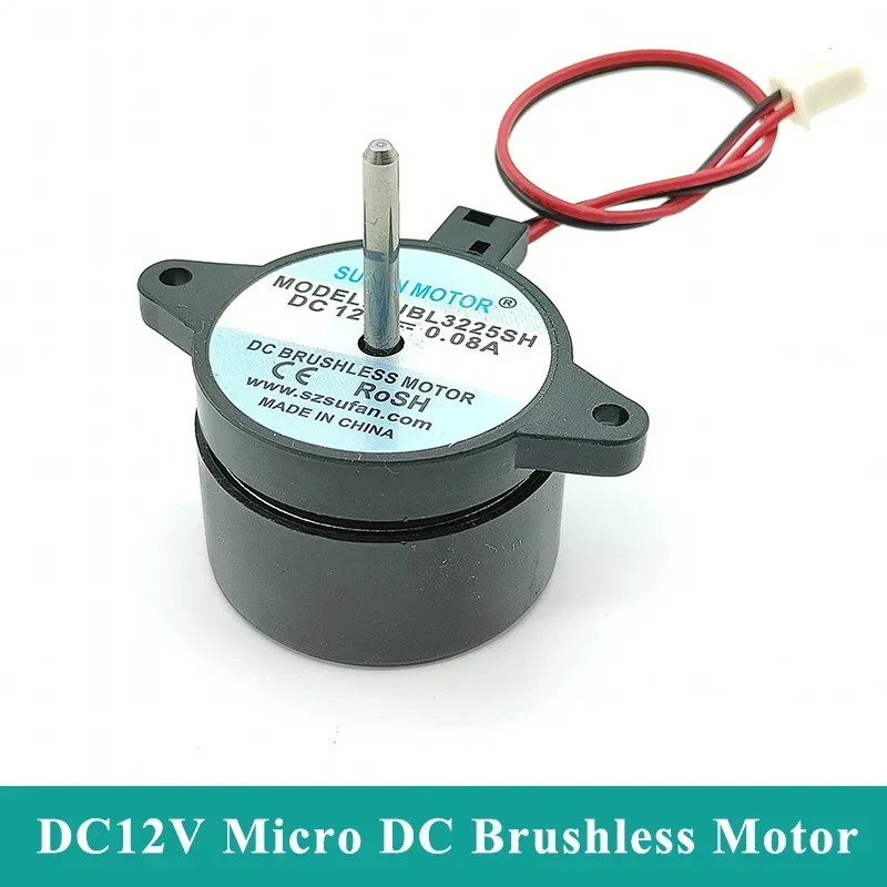 Mini 33 mm DC bez kefy bez kefy DC 12V 3800 ot.PM VONKA ROTOR VSTAVNÝ VOZIDLO VOZIDLA VOZIDLA TICH MUTE MUTTER MALÝ MOTOR MOTOR 21 mm dlhý hriadeľ 21 mm