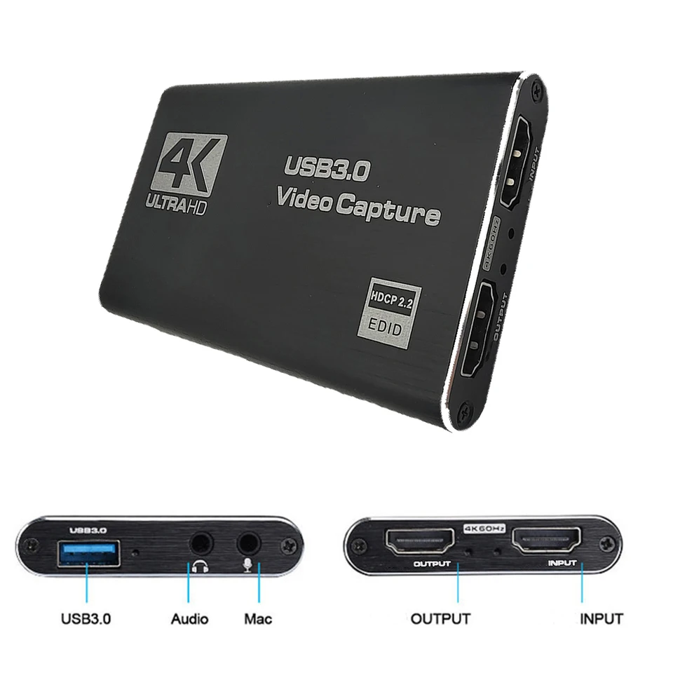 MINI 4K Video Capture Card 1080p 60fps HD Nahrávka kamery HDMI kompatibilné s USB 3.0 pre PC Live Streaming Grabber Recorder