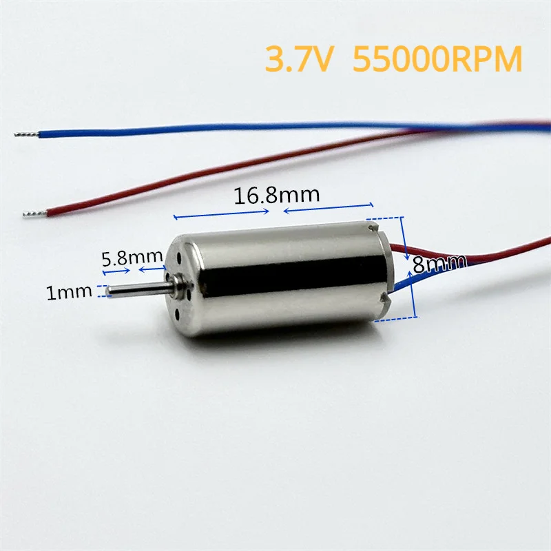 MINI 8 mm*16 mm vysokorýchlostný motor DC 3,7V 816 MOTORY MOTORY MOTORY MOTOR AKOMPLIVÉHO MODEL DRONE KVODKOPTER MOTOR
