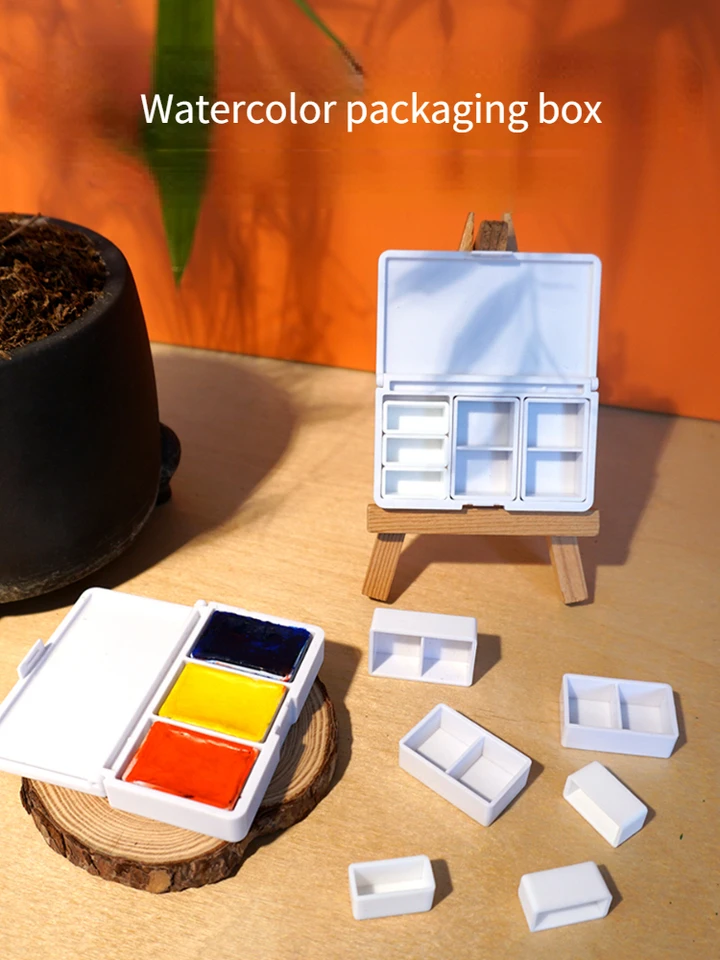 Mini akvarel subpackage box Art maľovanie nástroje pigment box umelec Travel skicovanie akvarelovej maľby paleta umenia