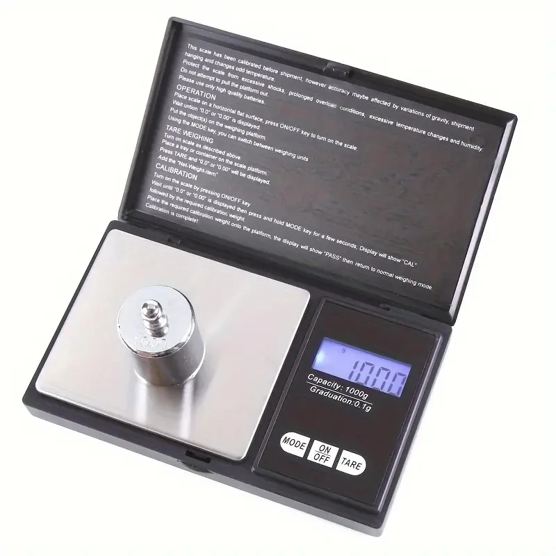 Mini Aço Inoxidável Balança Eletrônica Digital de Bolso, Balança de Ouro Peso, Escala de Bols Portátil, Jóias, 1pc