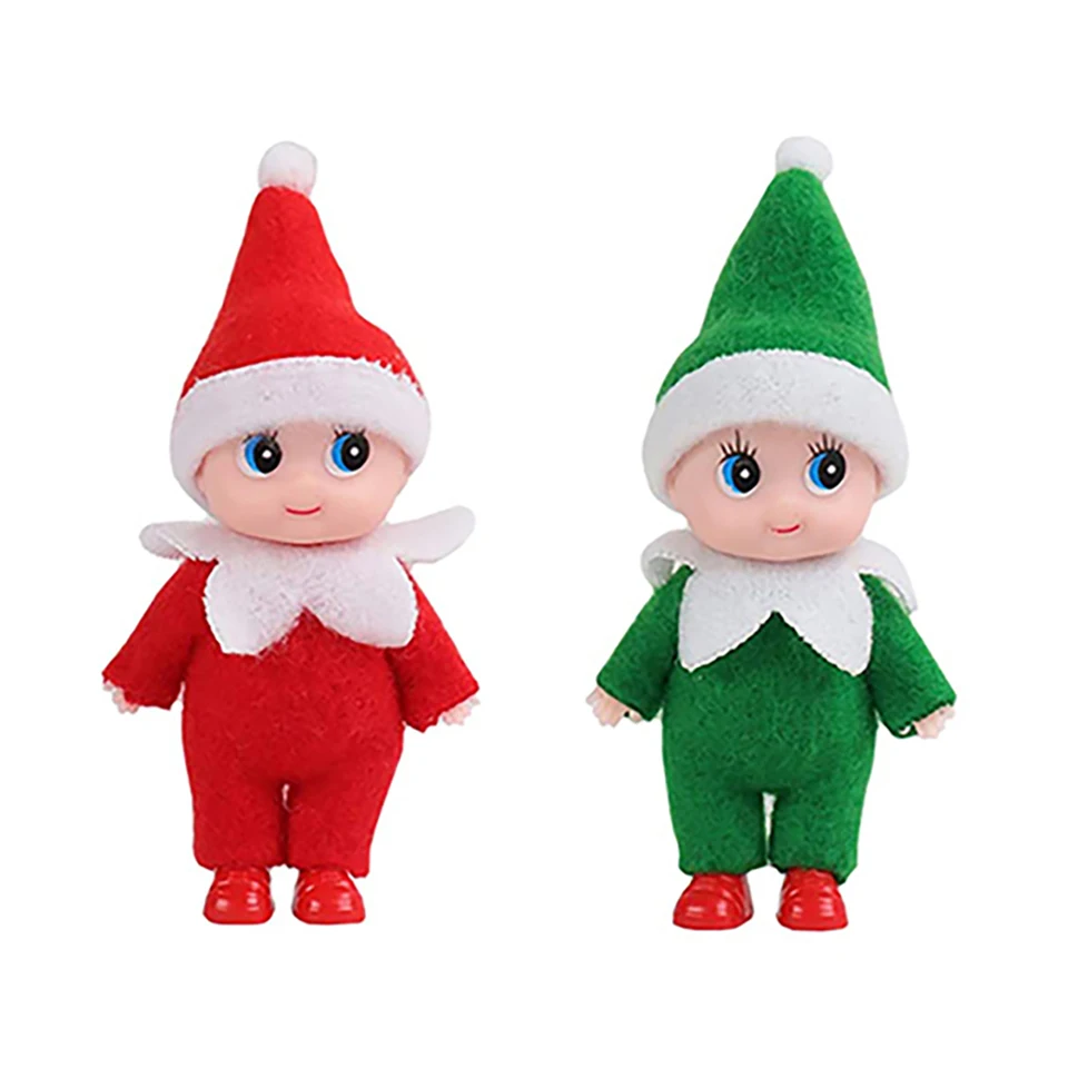 Mini Baby Elf roztomilé drobné bábiky Twins 2 PCS Set batoľa Doll Hray na police doplnky vianočný darček pre dievča chlapče chlapec dospievajúci dospelý dospelý