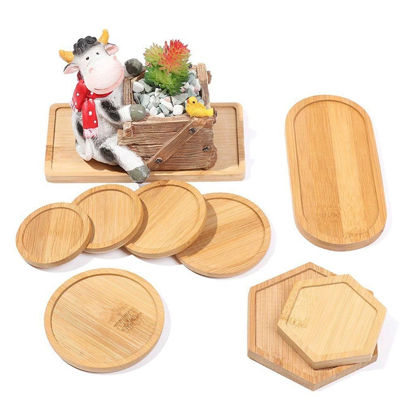 Mini bambus sladké stolové dekorácie podnosy dekoratívne dosky poháriky podnosy na kávu šálka tanier stolný ornament