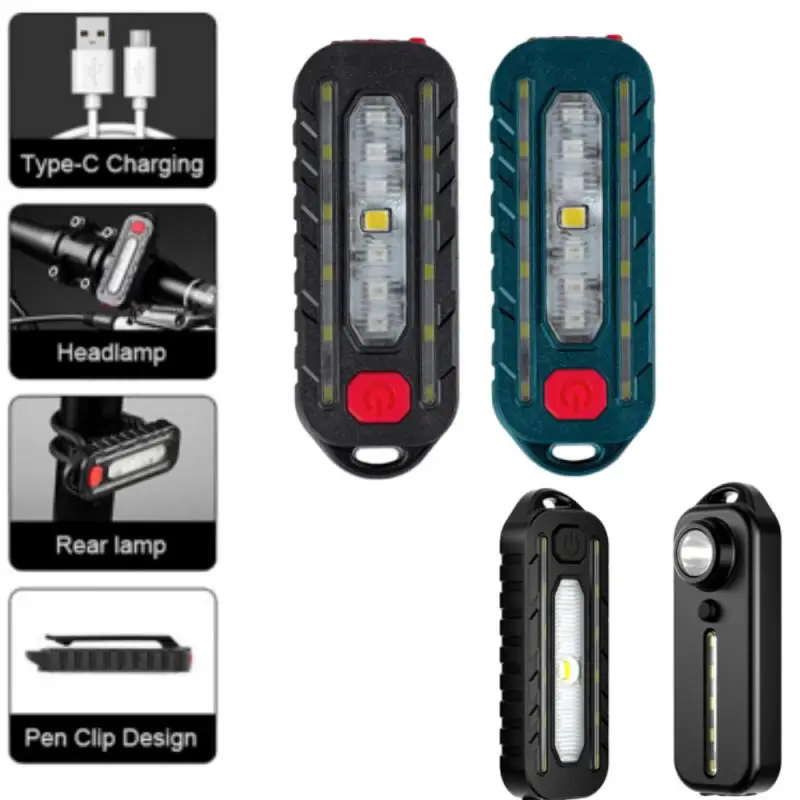 Mini baterka taktické policajné svetlo ramena s klipom nabíjateľné nabíjateľné dotykové zadné zadné prilby Lampy Keychain Svetlo
