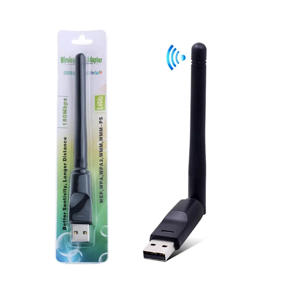Mini bezdrôtový WiFi adaptér 150 Mbps 20dbm anténa USB WiFi prijímač Dongle MT7601 RTL8188 Sieťová karta 802.11b/n/g