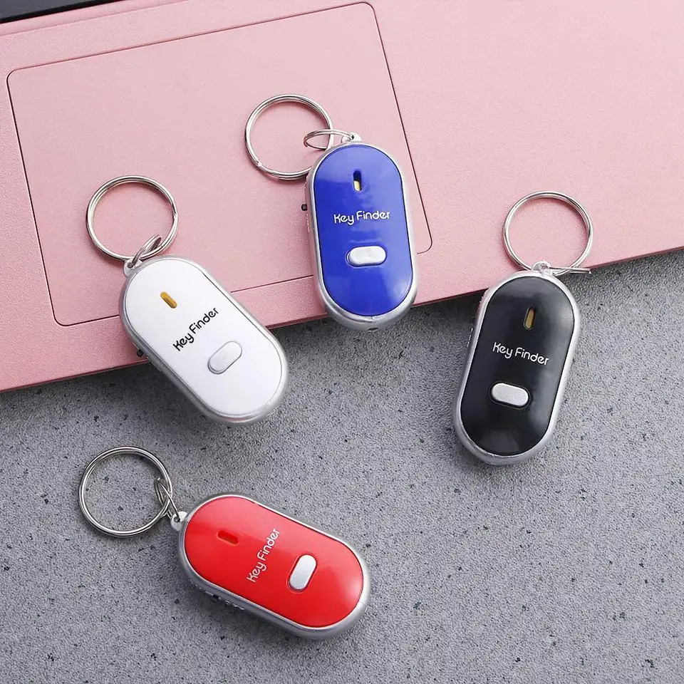 Mini blikajúce klávesové kľúče kľúče keyring tracker kľúča lokalita LED WHISTLE WHISTLE FINDER Vyhľadávač lokalizátora kľúča kľúča zvuku zvuku alarm