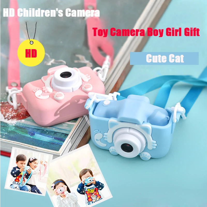 Mini Children Digital Cute Cat Camera s 32 GB TF karta HD 1080p 2 palcové vzdelávacie hračky Photo IPS obrazovky Camera Camera Birthday Darčeky