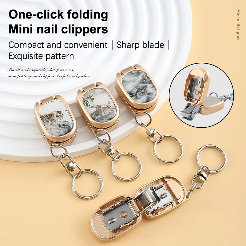 Mini Clipper Clipper Chinese Zodiac príslušenstvo Nástroje manikúry nožnice Keychain nechty prenosné prenosné strihy s nechtami Domov