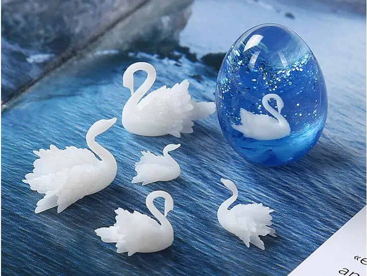 Mini DIY Craft ručne vyrábané živice šperky UV Epoxidové šperky na náplň pre 3D mikro labuť krajina silikónové formy figuríny dekorácia