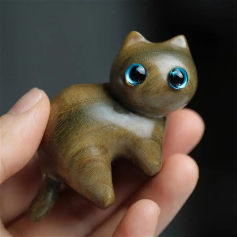 Mini drevené zviera vyrezávané kúsok puzzle roztomilý mačkový ručný objekt cezhraničný najlepší predajca