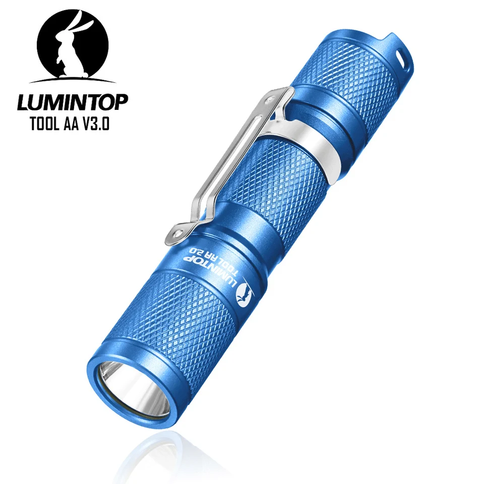 Mini EDC Výkonná lucerna LED baterka High -Power Outdoor Camping Lighting Blue 900 Lumens 14500 AA Torch Light Tool AA 3.0