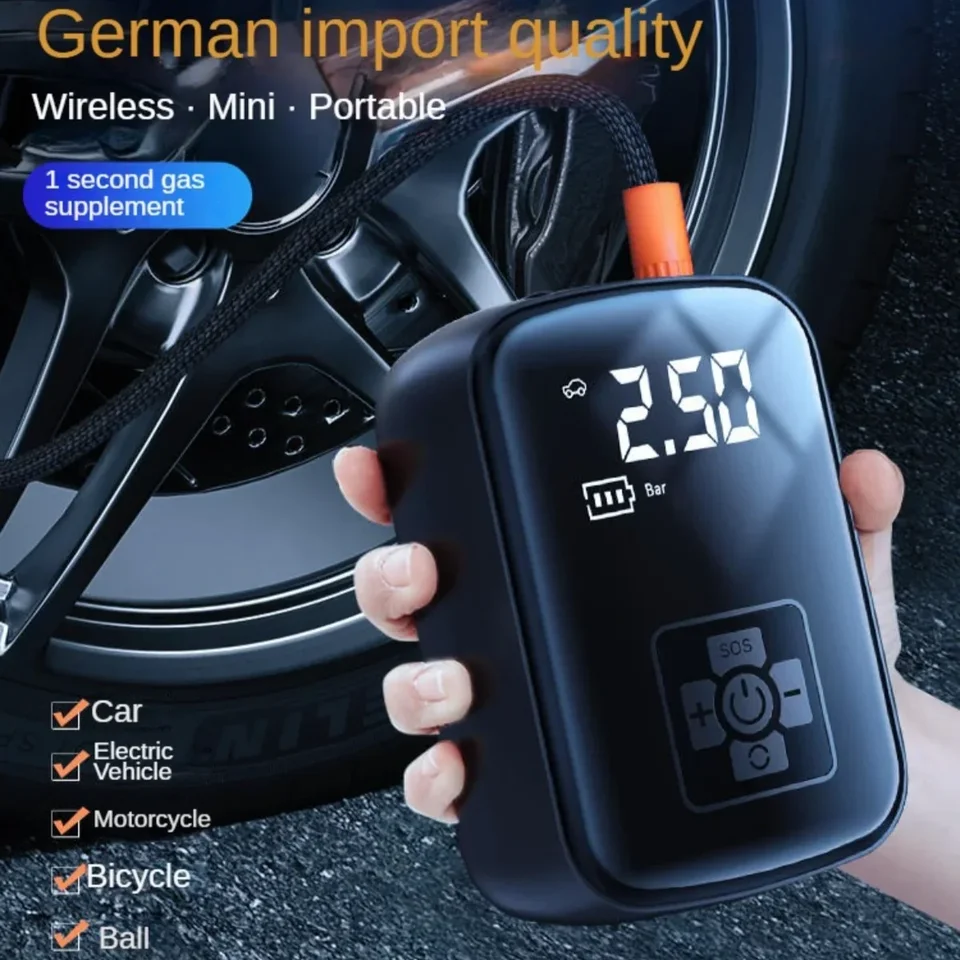 Mini elektrické vzduchové čerpadlo digitálna obrazovka bezdrôtové nafúknuté čerpadlo pre motocyklové gule pre motocykle