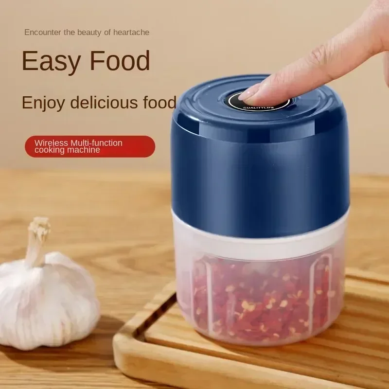 Mini elektrický cesnak Chopper 100 ml USB Nabíjanie cesnakového brúsky Zelenina chilli mašer bezdrôtové mixéry kuchynské príslušenstvo