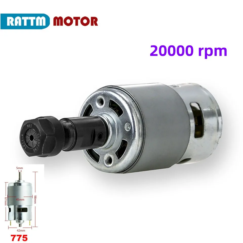 MINI Elektrický veľký krútiaci moment 775 vretendový motor DC 12V-24V 20000 mpm guľové ložisko pre CNC 1610 Pro 3018 atď.