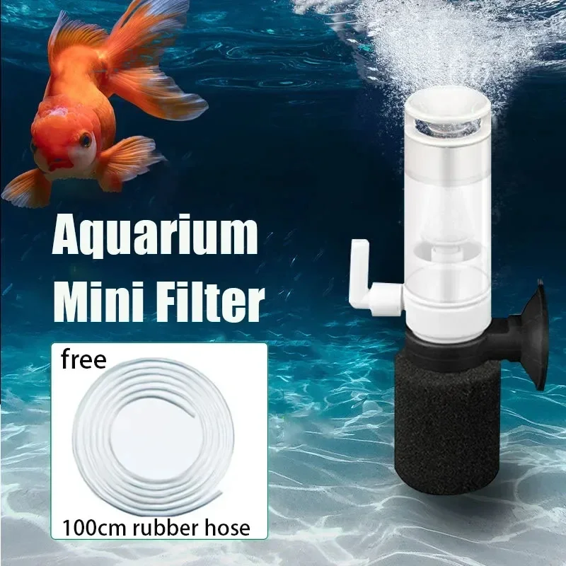 Mini filtrácia Oxygenáda Čerpadlo Akvárium Vodná víla Proti vzduchový výťah pneumatické filtračné čerpadlo so vstavaným tichým filtrom 3 v 1