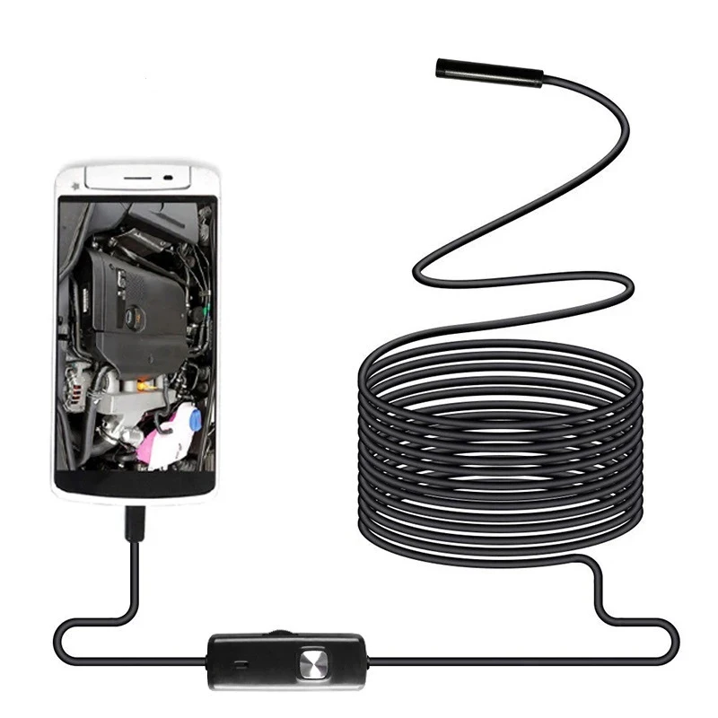 Mini fotoaparát nepremokavý endoskop Nastaviteľný kábel 5,5 mm 2 m pevný drôt Android Type-C USB DETECTION DETECTION DETECTION DETECTION