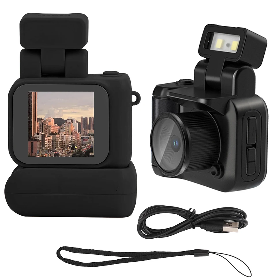 Mini fotoaparát s obrazovkou HD 1080p retro ultra kompaktný fotoaparát s bleskovou lampou a batériou Študent Malé kamkordé kamerové kamery
