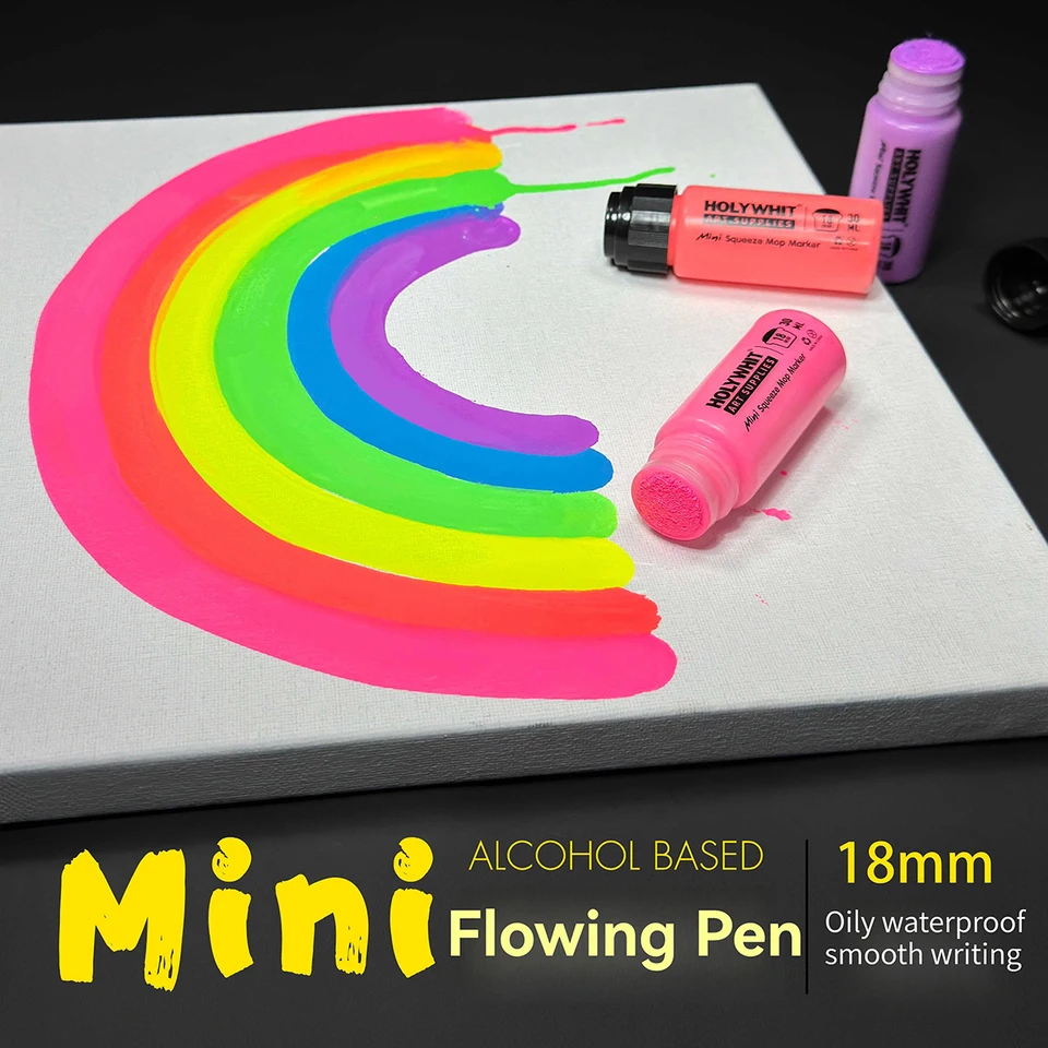 Mini graffiti tečúce pero odolné 18 mm okrúhle hlava 30 ml stláčanie mopový marker lakovací pero nepremokavá kreatívna maľba zvýrazňovač