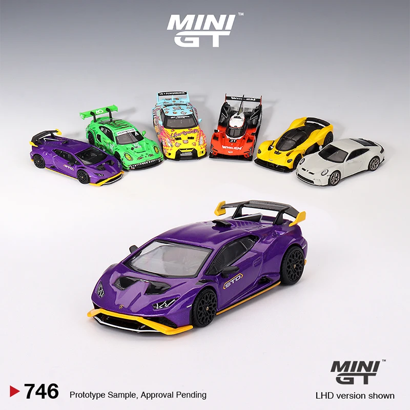 Mini GT 1:64 Lamborghini hurikán Huracan CALF STO Miniatúrny zliatinový die Cast Model, dekorácia dospelých, chlapčenská hračka, detský darček