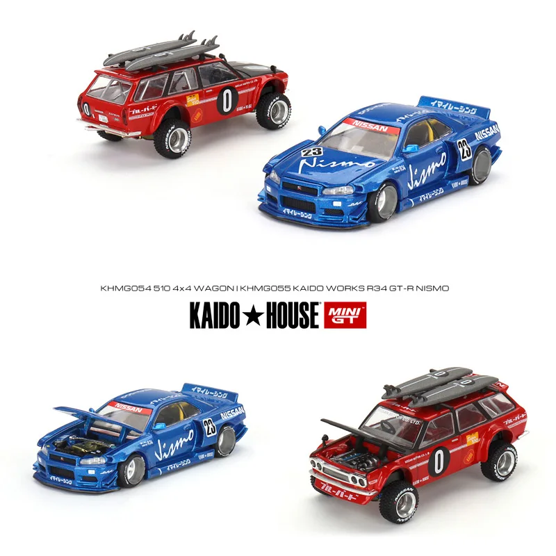 Mini GT Kaido House Open 1:64 Nissan GT-R R34 DATSUN 510