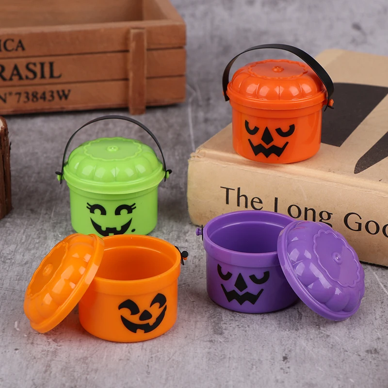 Mini Halloween nostalgia vedro Mini Halloween Candy Jar Basket Pumpkin Bucket Little Halloween Candy Bucket