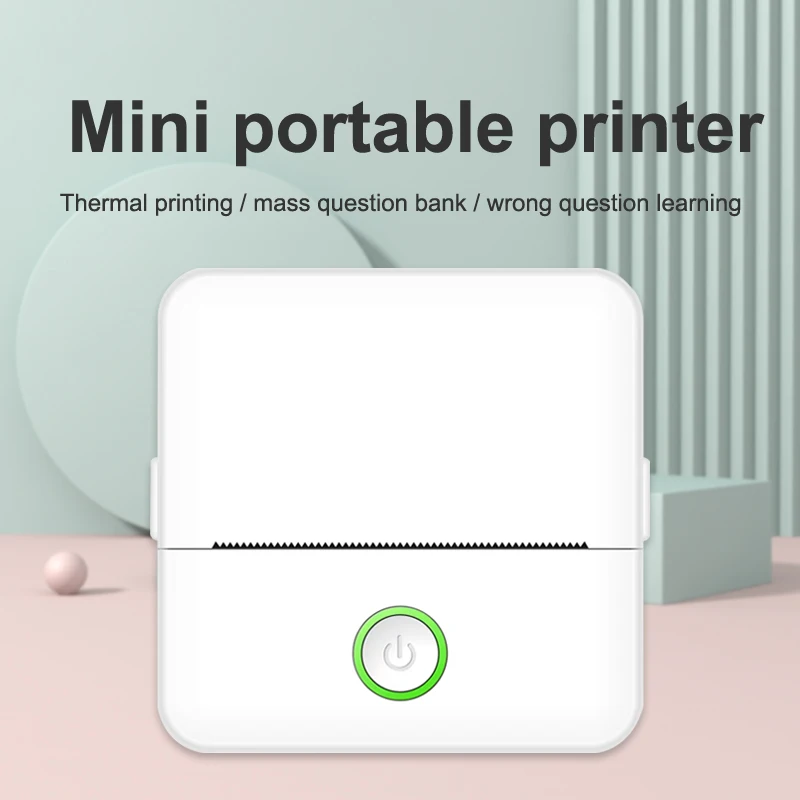 MINI HD Prenosná štítok Termálna tlačiareň Endurance Bluetooth Tlačiareň pre študentský chybový názov Poznámka Nesprávna vrecká bez atramentu