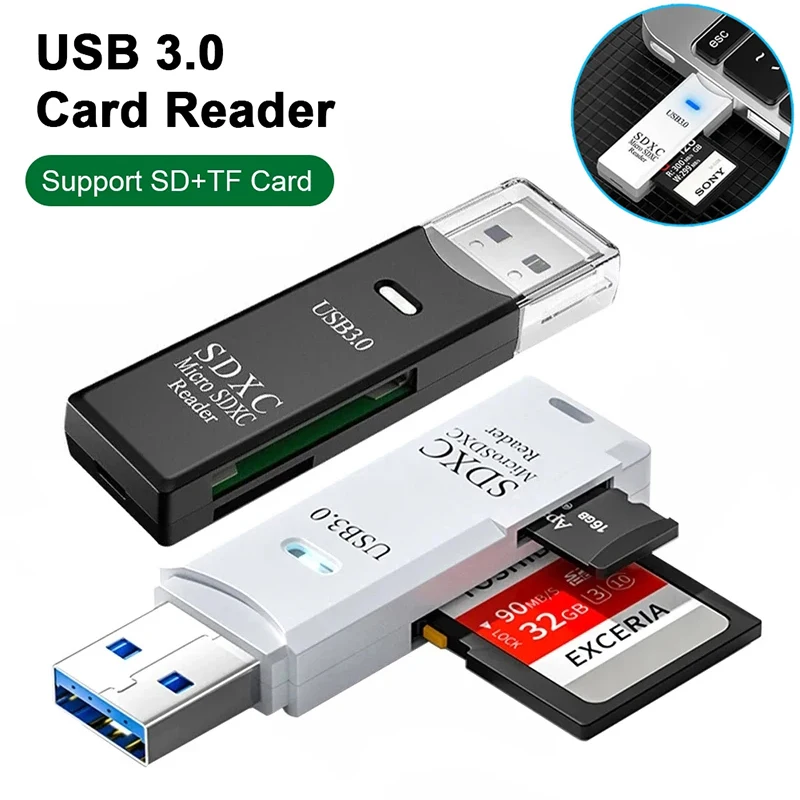 Mini High Speed ​​2 v 1 TF SD Card Reader USB 3.0 2.0 Adaptér pamäťovej karty Smart Cardreader Prevodník pre PC NAPLATÉ PRÍSLUŠENSTVO