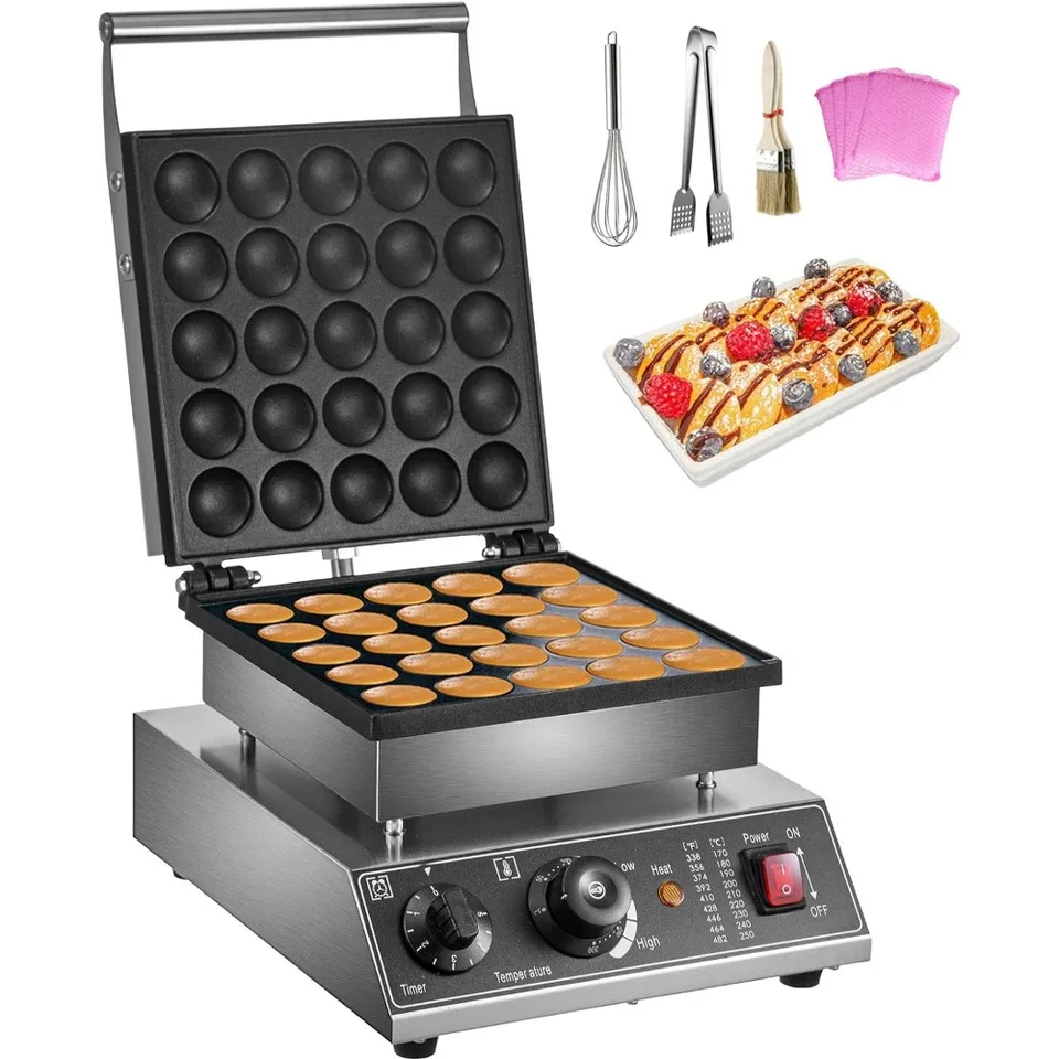 Mini holandský výrobca palaciniek, 1,7-palcový priemer mini palaciniek Poffertjes Electric Poffertjes pre 25ks okrúhle palacinky