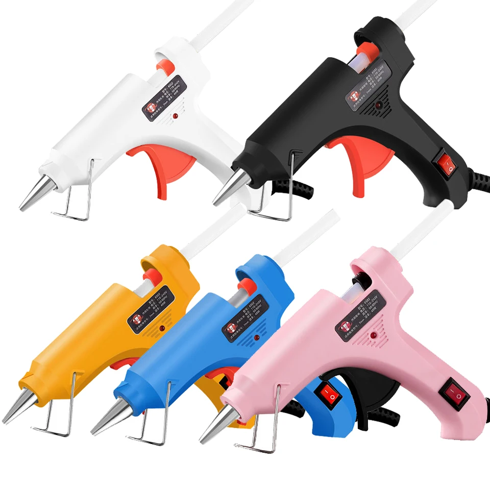 Mini Hot Glue Gun 30W Vysokotextová lepidlá pre domácich majstrov, projekty, rýchle opravy domácnosti Kreatívne umenie, s lepiacimi palicami 6ks