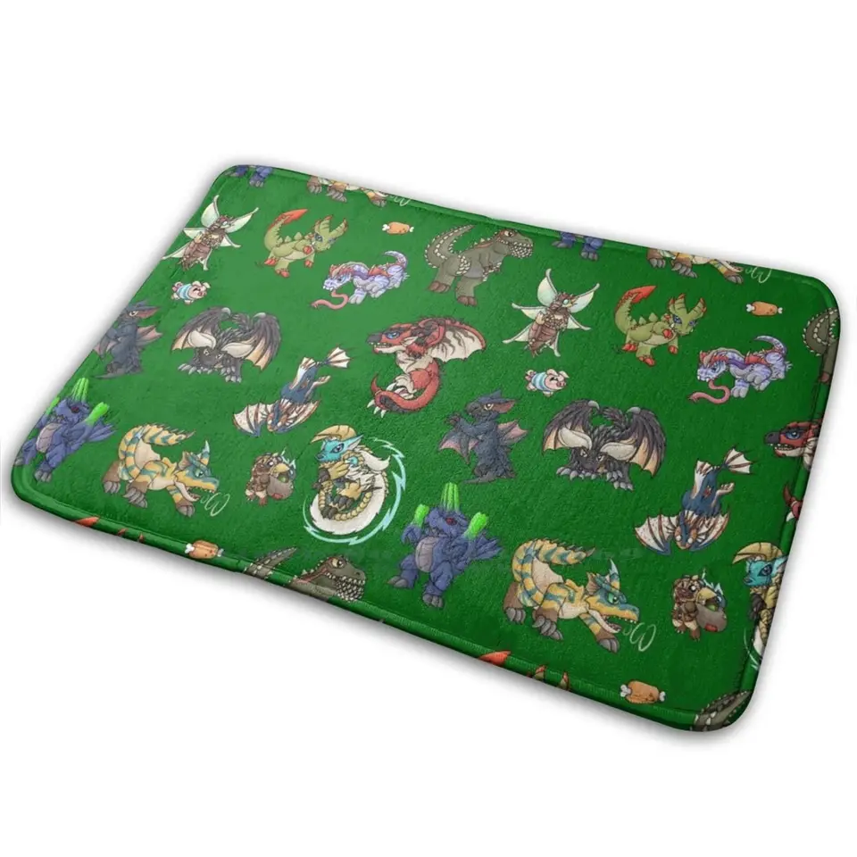 Mini Huntble Monsters Mat Rug Carpet Proti - Slip Spálňa vstupné dvere Monster Hunter